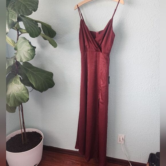 Lulu's front long slit bridesmaid collection special occasions maxi dress - Picture 16 of 16
